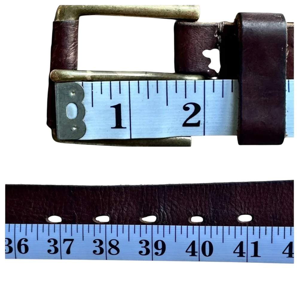 Timberland Men’s Pull Up Jean Brown Leather Belt Waist 37” - 41” Size 39